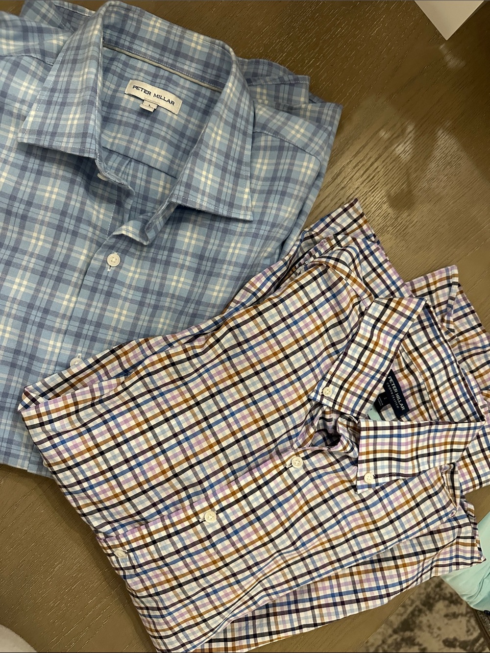 Peter Millar Blue Plaid & Multi-Color Plaid Men's Button-Down Shirts